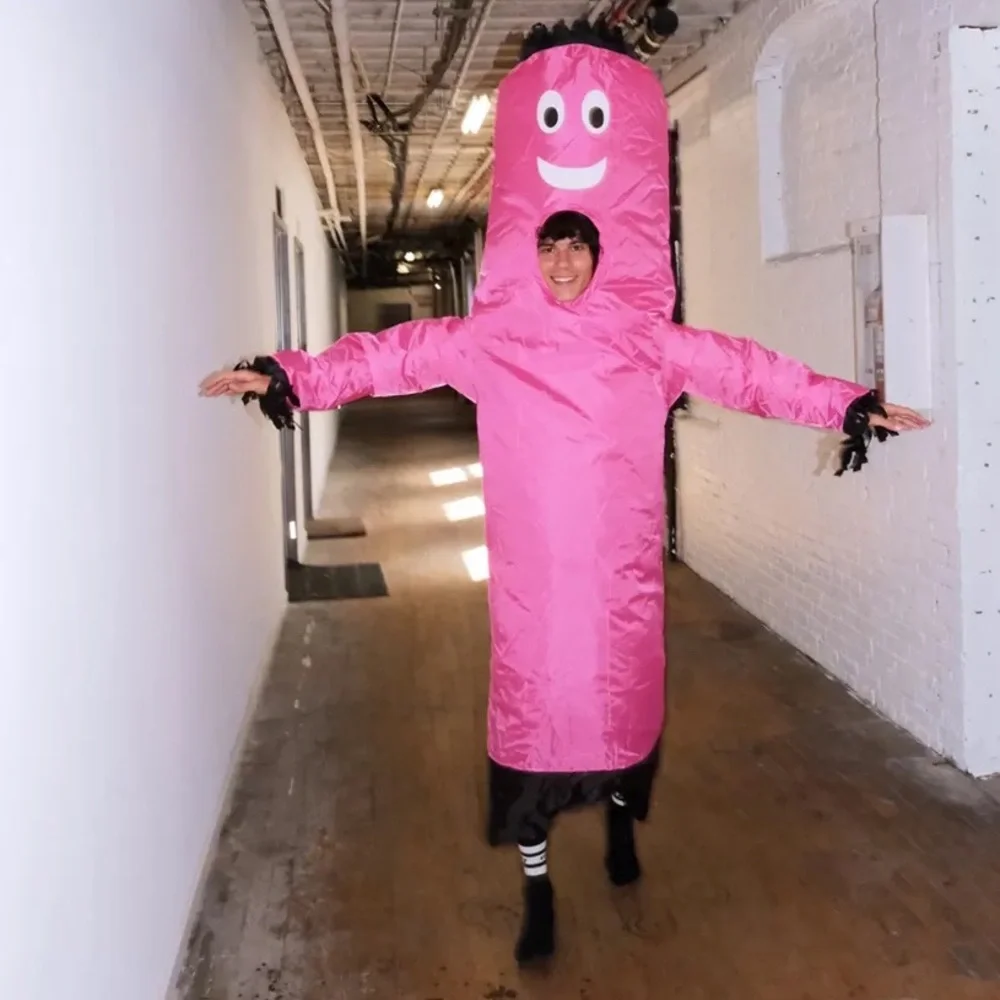 NEW Urban Outfitters Wacky Wavy Tube Guy Halloween Costume Pink Z349-8
